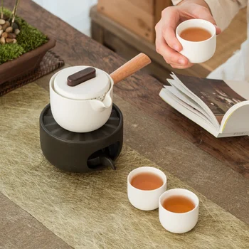 1 Iestatiet Tējkanna Siltāks ar Sveces Turētājs Keramikas Tējas Siltāks Sildītājs Svece Īpašnieks Keramikas Amatniecības Tējas Plīts Sildītājs, Bez Svece