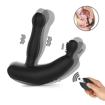 10 Frekvences Dual Mehānisko Uzlādes Prostatas Masāža Vibrators G-Spot Stimulācija Anālais Vibrators, Anālo Orgasmu Plug Pieaugušo Rotaļlietas Vīriešiem