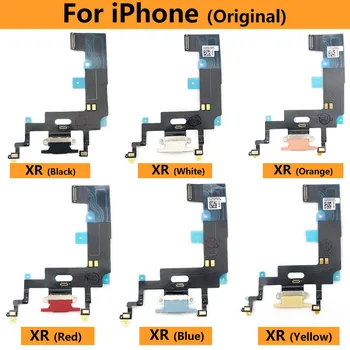 10 Gab. 100% OriginalCharging Flex Kabelis Priekš IPhone XR XS Max USB Lādētāja Ports Dock Savienotājs Ar Mic Flex Kabelis
