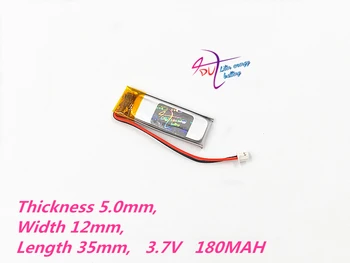 10 x 501235 3,7 V 180mAh LiPo Akumulatoru JST ZH 1,5 mm 2 pin savienotājs Litija Polimēru Uzlādējams Mp3 bluetooth GPS PSP austiņas