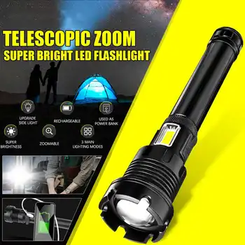 100000 LM Powerfu LED Lukturīti 26650 Taktiskās Lāpu Gaismas Lādējamu Usb Flash Gaismas Medību XHP90 Led Laternu Kempinga Lampas