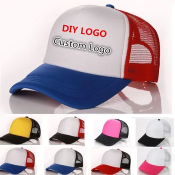10pcs daudz custom logo cepure Trucker Caps DIY Pielāgotu Drukas Logo Poliestera Acs Cepuri Sporta Sludinājumu Veicināšanas Cepures