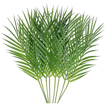 12 Gab Mākslīgo Palmu Lapām Tropu Augiem, Palmu Fronds Mākslīgās Palmas Lapas ar Kātu Viltus Lielu Palmu Lapām Rotājumi