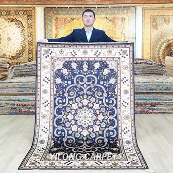 122x183cm Tradicionālo persiešu Roku Paklāja Zilā Skatu naudas Sodu Tabriz Paklāji (YJH263AB)