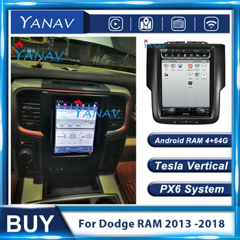 128G Android Multimediju GPS Navigācijas Auto Radio Dodge RAM 1500 3500 2013 -2018 Auto Stereo Audio Tesla Vertikālo Galvas Vienības