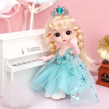 16cm Mini Lelle DIY Gudrs Imitētu Baby Saģērbt Multi-color Matu Princese Lelle, Rotaļlietas Meitenēm Dzimšanas dienas Dāvanas Ziemassvētkiem