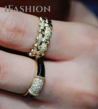18K Dzeltens Zelts Onyx Black Diamond Ring Cietā Rotaslietas(AU750)Sieviešu Nekustamā Dabas Dimanta Kāzu Smalkas Rotaslietas Pielāgot