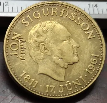 1961. Gadā Islande 500 Kronur Jon Sigursson Zelta Monētu Kopijas