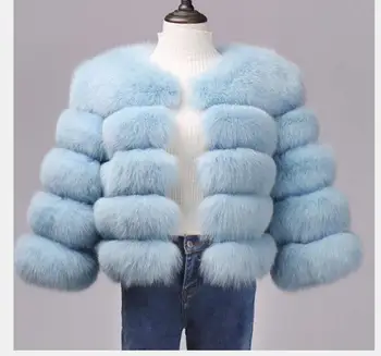 1gb/daudz Ziemas Top Modes FAUX Fur Coat Elegants Bieza Siltas Virsdrēbes Viltus Kažokādas mētelis Sieviete