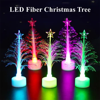 1pc LED Krāsains Optisko Šķiedru Ziemassvētku Eglīte Akumulatora Krāsains Mini Flash Ziemassvētku Eglīte Nakts Gaismas Rotājumi Romantisku Dāvanu