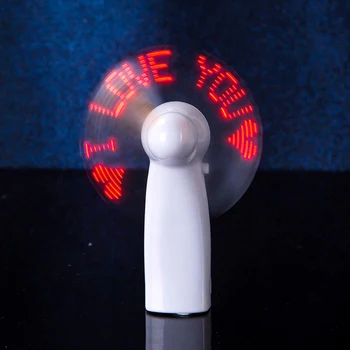 1Pc Mini Rokas Ventilators Radošo Elastīgs LED Dzesētājs Dzesēšanas ar Burtiem Vārdu 