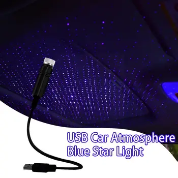 1PC USB Zvaigzne Deg Automašīna Mini LED Projekcijas Lampa USB Zvaigžņu Gaismas USB zem zvaigžņotās debess Projektoru Zvaigzne Deg Automašīna Mini Star