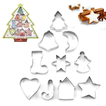1set Ziemassvētku Cookie Cutter Piparkūkas Ziemassvētki Koku Pelējuma Ziemassvētku Kūka Apdare Rīku DIY Maizes Cepumu Veidne