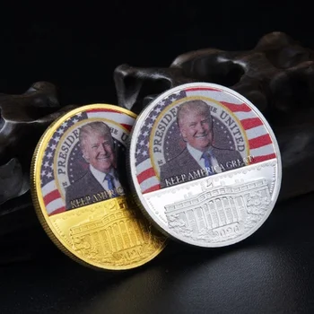 2020. gadā ASV Prezidenta Trumpis Vēlēšanu Zelta Duoble Krāsu Piemiņas Monētu Izaicinājums Monētas, Monētu Kolekciju #2