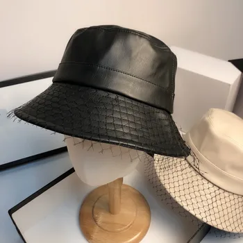 202009-jinxi modes faux ādas acu dāma kausa klp sieviešu zvejnieku cepure