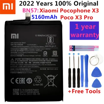 2022 Augstas Kvalitātes 100% Oriģināls Jaunu Xiao mi BN57 5160mAh Tālruņa Akumulatora Xiaomi Pocophone X3 Poco Pro X3 Rezerves Baterijas