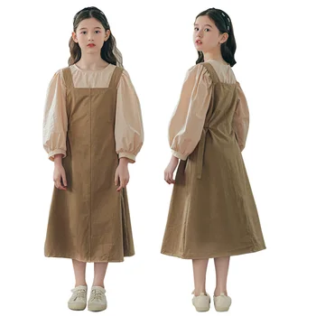 2022. Gada Pavasarī Pusaugu Meitene Clohting Komplekti Top Kleitu Modes Bērniem Drēbes Uzvalku Rudens Retro Tērpi Bērniem 2 Gab Baby Gil Kostīmi