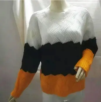 2022. gada Rudenī Dobi No O Kakla Apkakli Sieviešu Džemperis Plus Lieluma XL Criss Cross Trikotāžas Džemperis Sievietēm Varavīksnes Sieviešu Džemperis