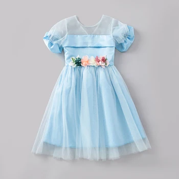 2022. Gada Vasarā Jaunu Ziedu Mesh Dress Bērniem Cute Puse Apģērbu Modes Bērni Raibs Apģērbs, #6857