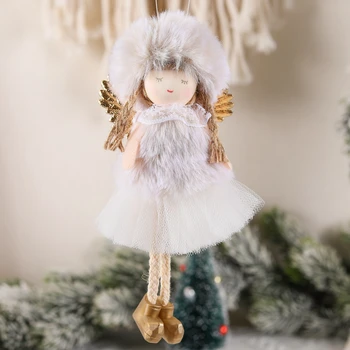 2022 Jaunu Ziemassvētku Apaļa Cepure Dzijas Svārki Plīša Eņģelis Cute Lelle Dāvanu, Eglīšu Piekariņu Mājas Ziemassvētku Rotājumi