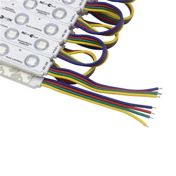 20pcs/daudz 5050 3LED injekcijas RGB led moduli 12V ar objektīvu Ūdensizturīgs IP67 RGBW LED Moduļi, Apgaismojums Signālu reklāma