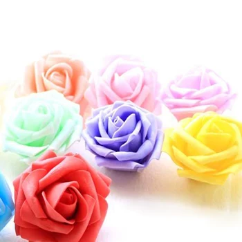 20Pcs/Daudz Lētu Mini PE Putu Rožu Ziedu Galvas, Kāzu Dekorēšana DIY Mājas Apdare Valentīna Diena Viltus Ziedi HG0138W