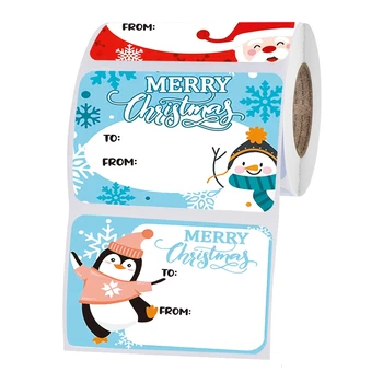 250pcs/Roll Ziemassvētku Uzlīmes, Dāvanas Lodziņu, Aploksnes, Uzlīmes, Segt Pingvīns Modelis Apdare Laimīgu Jauno Gadu Apsveikuma kartiņu Rotājumi
