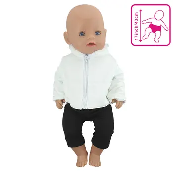 2gab 1, Pārdošanu Lelle Drēbes Fit Uzvalku 43cm Baby Doll Lelle Siltas Jakas+Bikses un Leļļu piederumi Bērniem, labākā Dāvana