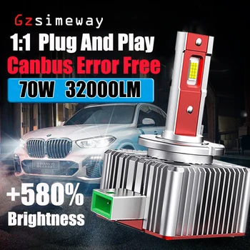 2GAB D1S D3S LED Lukturu 32000LM D2S D4S D5S D8S Auto Gaismas D1R D2R D3R Turbo LED Auto Lampas, Spuldzes, 1:1 Canbus Nav Kļūda Plug&Play
