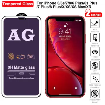 2gab/Iepak Pilnībā Segtu Rūdīts Stikls iphone x xr xs max Stikla Aizsardzības Plēve Priekš iphone 6s 6 7 8 Plus Ekrāna Aizsargs