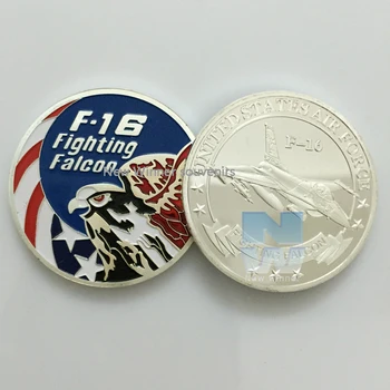 2GAB Parauga ASV Militāro Kolekcionējamus Monētas Sākotnējā ASV F-16 Fighting Falcon Sudraba Token Izaicinājums Suvenīru Monētas un Dāvanas