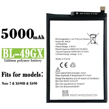 3.85 V Brand new augstas kvalitātes 5000mAh BL-49GX Akumulatoru Infinix Note7 X690 X657 Mobilais Tālrunis