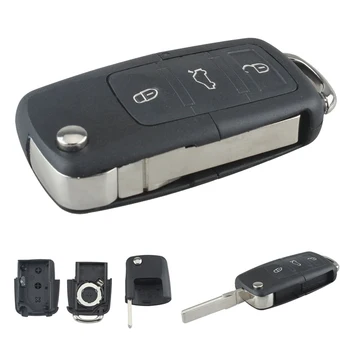 3 Pogas Black Locīšanas Smart Remote Auto Atslēgu Gadījumā, ja Aizstāšana Nav Čipu Neslīpēts Pārsegs Automātiska Taustiņu Shell Piekariņu Volkswagen MK5