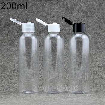 (30pcs/lot)200ml pārredzamu šampūns plastmasas ceļojumu pudeles ar flip-top vāciņu,atkārtoti uzpildāmi ceļojumu šampūns iepakojums, PET pudeles