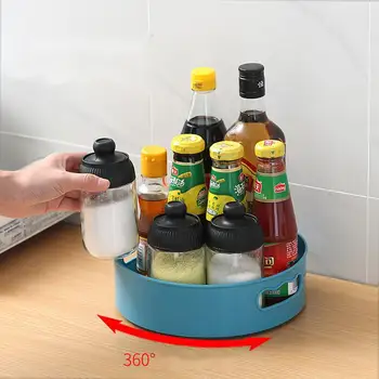 360 grādu rotējoša paplātes virtuves uzglabāšanas tvertnes garšvielu kārbiņu pārtikas vannas istaba storage box non-slip rotaslietas kosmētikas storagebox
