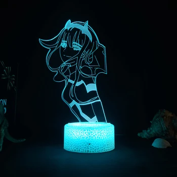 3d Anime Lampas Nulle Divi Attēls Nightlight Bērniem, Bērnu, Meiteņu Guļamistaba Manga Dāvanu Nakts Gaismas Lampa Darling, Jo Franxx