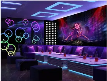 3d foto tapetes custom sienas Dinamisku mūziku sexy skaistumu DJ rock krāsains dzīvojamā istabā tapetes sienu ruļļos mājas dekoru