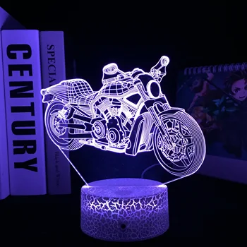 3D Ilūziju, Lampas Motocycle Nightlight Bērnu Guļamistaba Dekori Krāsa Mainās Atmosfēra LED Nakts Gaisma Dzimšanas dienas Dāvana