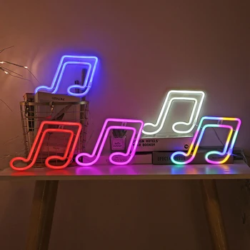 3D Neon Mūzika, Gaismas, LED Gaismas Zīmi Dekori Gaismas Mākslas Neona Mājas Apdare House Rock Bar Pub Hotel Beach Party Usb vai akumulatora uzlādes Indikators