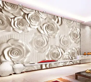 3D reljefa rožu fonu 3d ziedu tapetes, 3d tapetes moderns viesistabas sienas gleznojumi Mājas Apdare