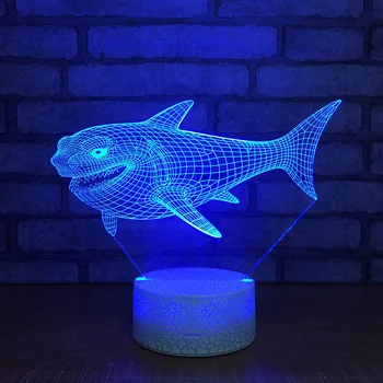 3D Zivju Lampas Ilūziju Led Nakts apgaismojums Tālvadības Kontroli, Galda, Galda Lampas, 7 Krāsu Maiņa Mājās Istabas Interjeru Nightlight Dzimšanas dienas Dāvanas