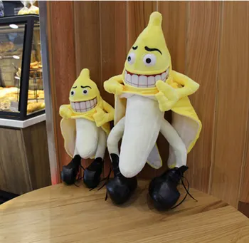 40cm un 80cm Smieklīgi jaunums ļauno banānu cilvēks pildījumu plīša rotaļlieta gudrs mīkstajiem augļiem-banānu lelle, modelis, kāzu valentīna dienā bērniem dāvanu