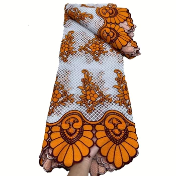 5 Metri Tīras Kokvilnas Mežģīnes, Audums Var Šūšana Apģērbu jauno Āfrikas Izšūti franču Mežģīnes Augstas Kvalitātes Ādas-draudzīgi