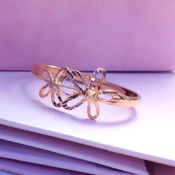 585 violeta 14K zelta pārklājumu rose gold vienkāršu ziedu gredzeni sievietēm svaigi modes gaismas luksusa rotaslietas draudzeni