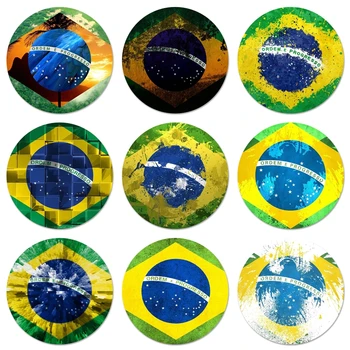 58mm Brazīlija Brazīlijas karogi Ikonas Adatas Žetons Apdare Piespraudes Metāla Nozīmītes Mugursoma Apdare