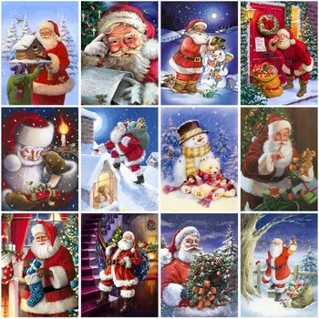 5D Dimanta Krāsošana Pilnu Kvadrātveida Urbt Ziemassvētku Dāvanu Dimanta Mozaīkas Santa Claus Dimanta Izšuvumi Karikatūra Cross Stitch Sienas Māksla