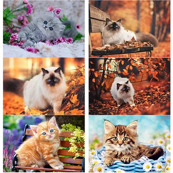 5D DIY Dimanta Krāsošanas Rokasgrāmata Amatniecība Dāvanu Gudrs Kaķis Dimanta Izšuvumi Dzīvnieku Cross Stitch Pilnu Kvadrātveida Kārtas Urbt Mājas Dekoru