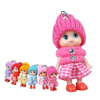 5gab/Daudz 8CM Cute Mini Bērnu Plīša Lelles Ar Krāsaina Cepure, Svārki Bērniem Bērnu Puses Dāvanu Rotaļlietas Mugursoma kulons M0195