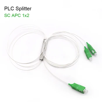 5GAB/Daudz Fiber Optisko PLC Sadalītāja SC 1 : 2 Mini tērauda caurule tips 1x2 0.9 mm Fiber Opitc Splitter, SC/APC Savienotājs