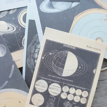 60 Gab DIY kraftpapīra Retro Zvaigžņu Kartes Planētas Tēma Roku darbs Scrapbooking Fona Radošo Dāvanu